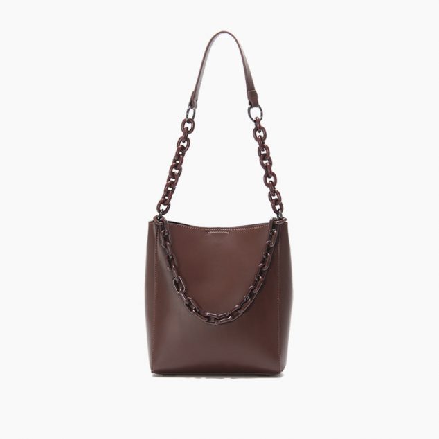 Women's Minimalism Chains Tote Bags in Vegan Leather with Inner Bags