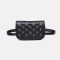Mini sacs bananes à la taille pour femmes, noirs, à clous matelassés