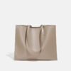 Women's Square Minimal Genuine Leather Shoulder Tote Bags