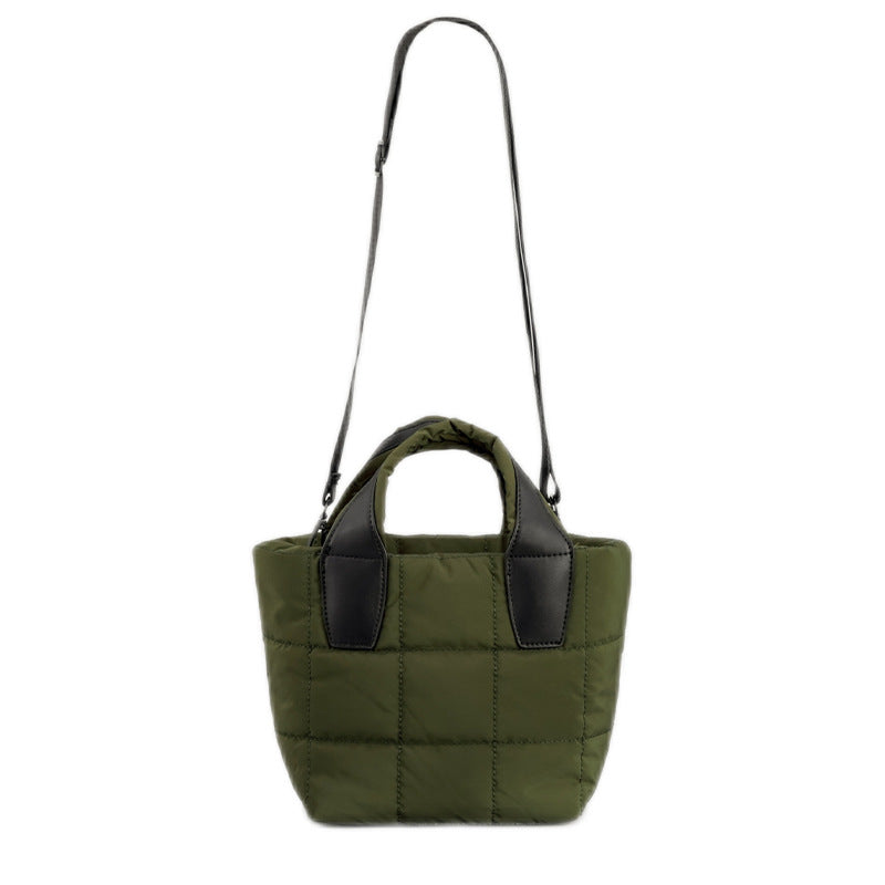Women's Quilted Puffer Dual Handle Tote Bags with Shoulder Strap