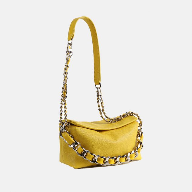 Sacs à bandoulière en cuir avec chaînes pour femmes