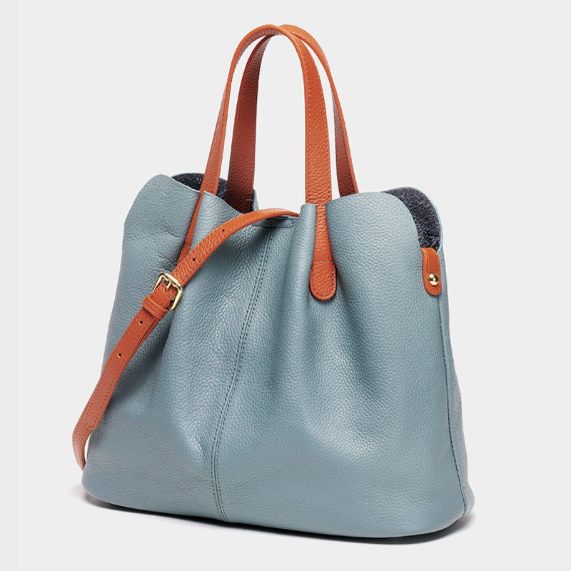 Women's Soft Genuine Leather Tote Bags with Shoulder Bags