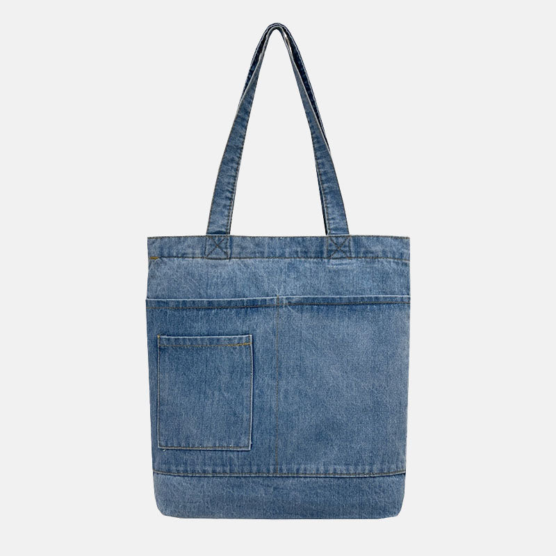 Damen Jeans Soft Denim Tote Bags