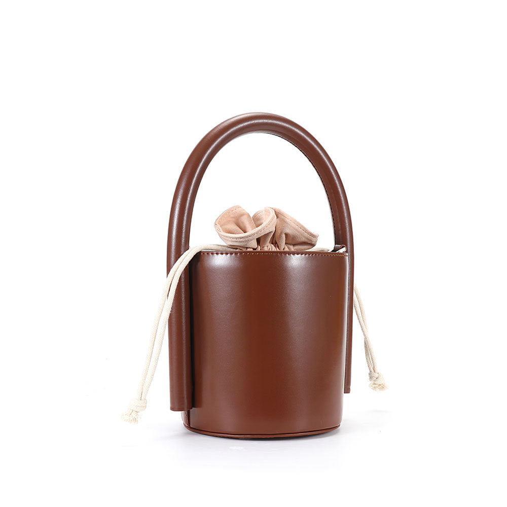Women's Genuine Leather Mini Bucket Bags with Shoulder Strap - ROMY TISA
