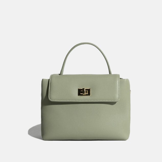 Women's Small Minimal Genuine Leather Flap Satchel Handbags