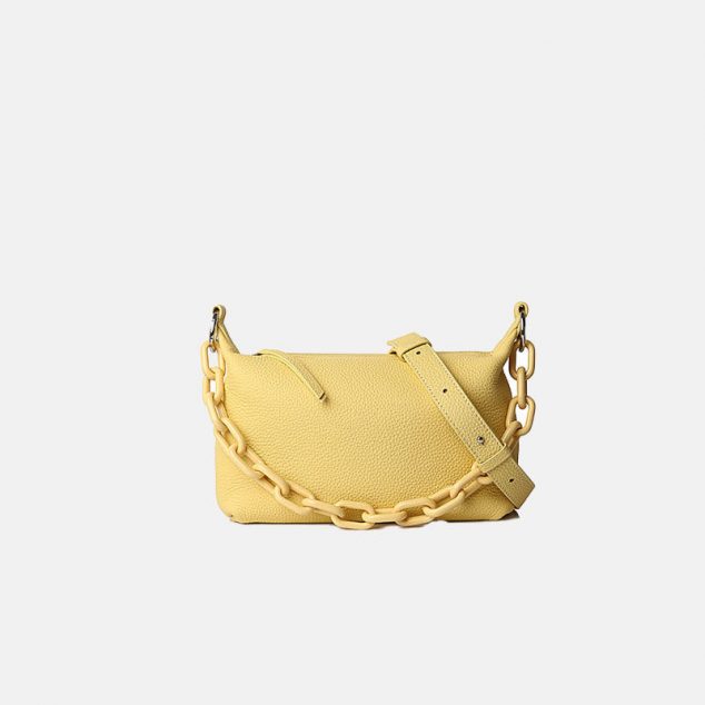 Sacs baguette en cuir avec chaînes pour femmes