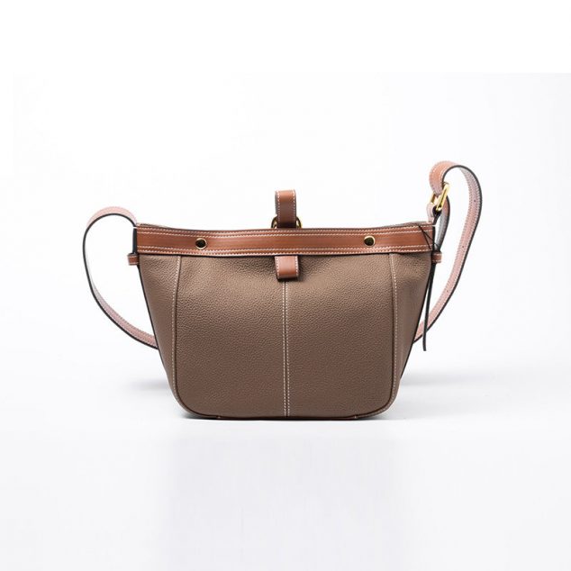 Women's Stitching Genuine Leather Tote Bags with Interior Pouch