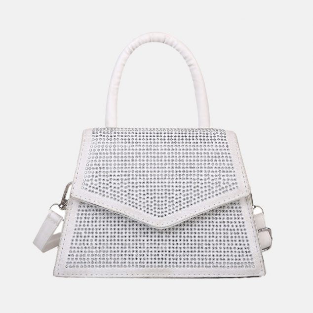 Damen Strass Klappe Mini Top Handle Abendtaschen