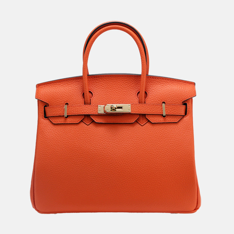 Women's Genuine Leather Top Handle Handbags  - 35 cm Version - Without Shoulder Strap