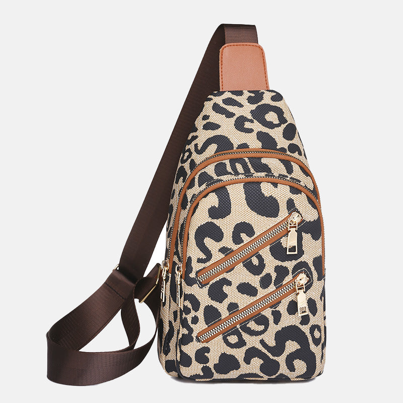 Damen Leopard Print Plus Size Crossbody Sling Taschen