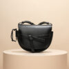 Women's Knotted Strap Genuine Leather Saddle Shoulder Bags