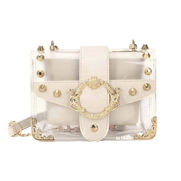 Women's Small Clear Crossbody Bags with Buckle