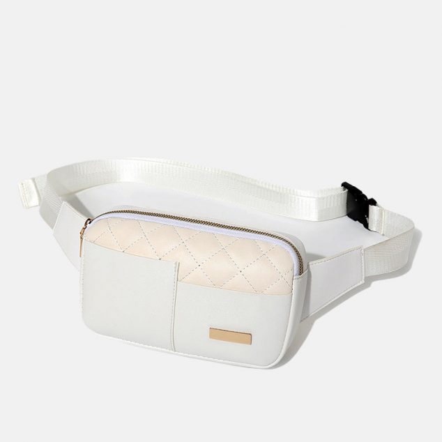 Women's Stitching Quilted Waist Packs Sling Bags