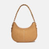 Women's Minimal Genuine Leather Baguette Bags with Braided Strap