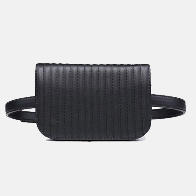 Mini sacs bananes à la taille pour femmes, noirs, à clous matelassés