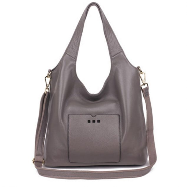 Women's Soft Genuine Leather Studs Hobo Bags