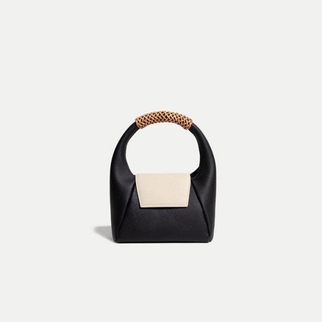 Women's Leather Minimalism Woven Top Handle Handbags
