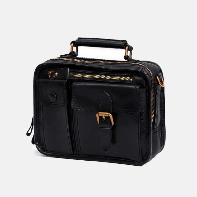 Women's Small Vintage Genuine Leather Briefcase Shoulder Bags