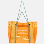 Klare PVC-Shopper-Tasche für Frauen mit Buchstabenaufdruck