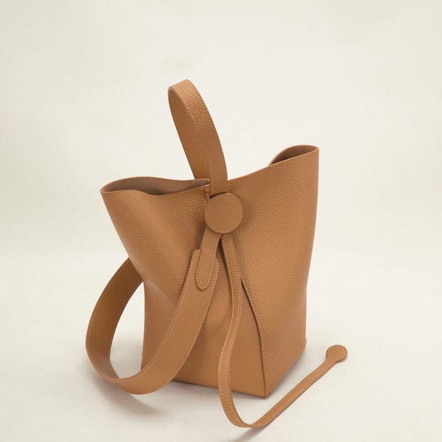 Women's Genuine Leather Shoulder Bucket Tote Bags (3 Piece Set)