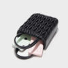 Women's Genuine Leather Quilted Mini Tote Bags with Jeweled Chains