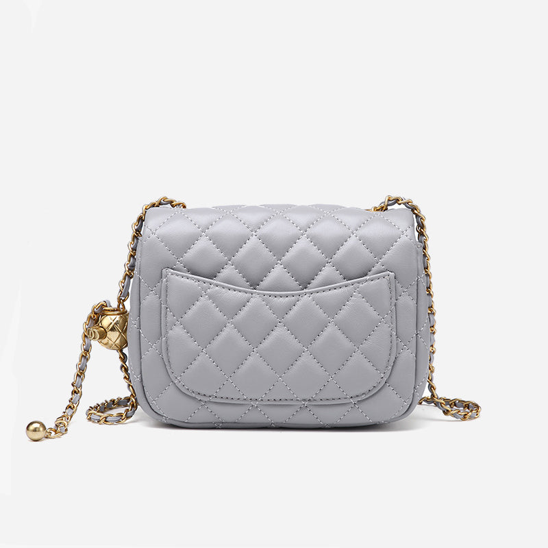 Women's Quilted Chains Crossbody Bags in Genuine Leather