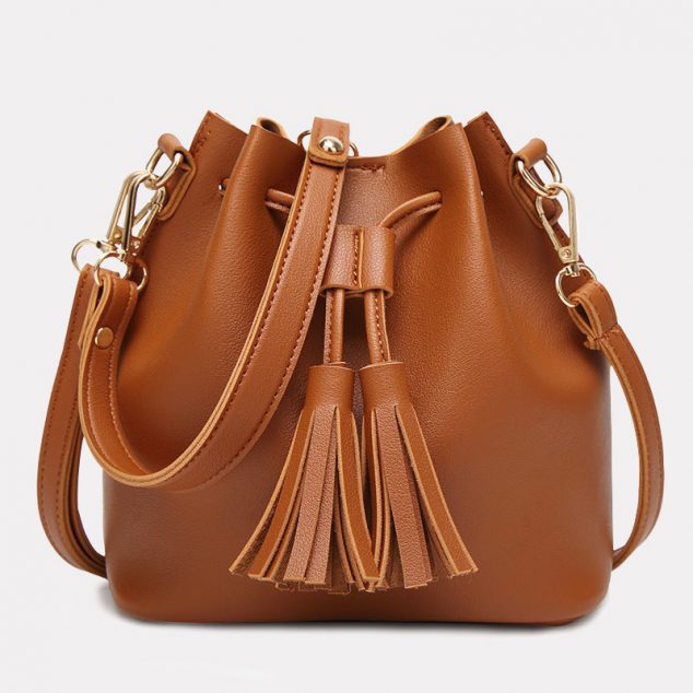 Fashion Rhinestone Decor Bucket Bag Women's Shoulder Bag