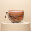 Women's Knotted Strap Genuine Leather Saddle Shoulder Bags