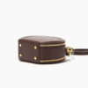 Women's Stone Grain Round Crossbody Handbag in Brown