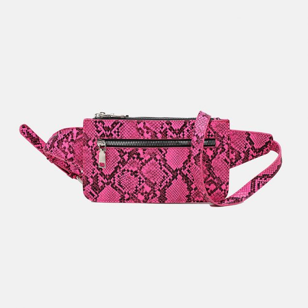 Women's Python Square Waist Packs in Vegan Leather