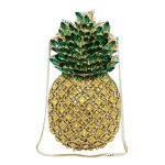 Handgefertigte Damen Ananas Abend Clutch mit Strasssteinen