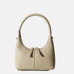 Sacs baguette hobo en cuir véritable à double fermeture éclair texturée pour femmes