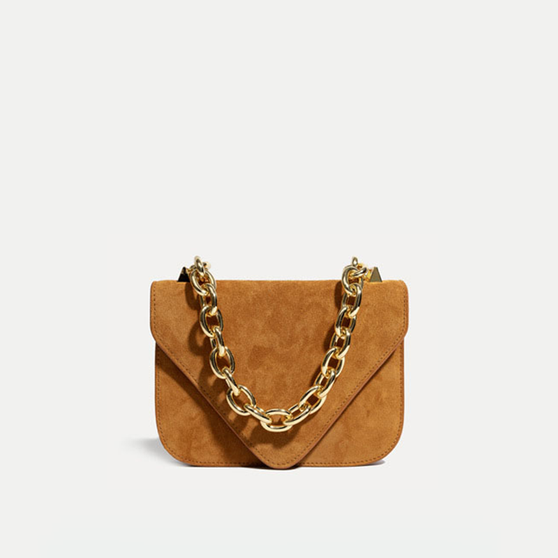 Women's Genuine Leather Envelope Bags Chains Shoulder Purse