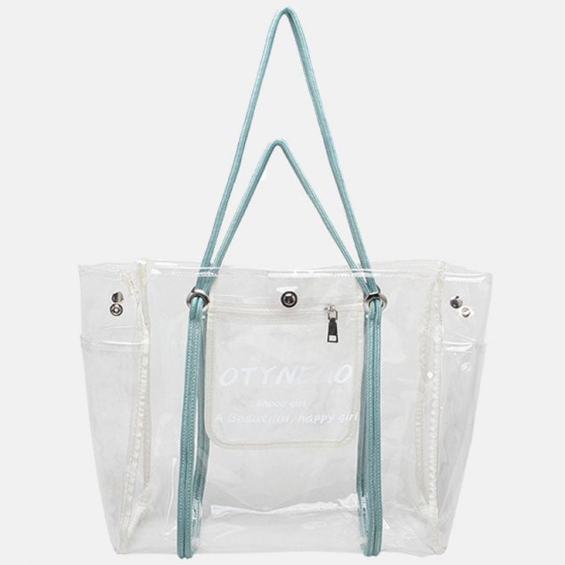 Klare PVC-Shopper-Tasche für Frauen mit Buchstabenaufdruck