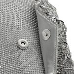 Women's Silver Rhinestones Envelope Evening Bags with Fringe