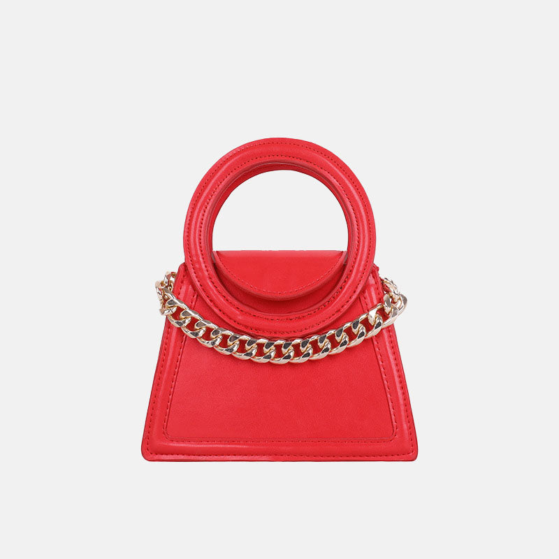 Women's Mini Round Top Handle Handbags with Chains