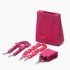 Women's Hot Pink Tote Handbags with Mini bags - Multi Straps