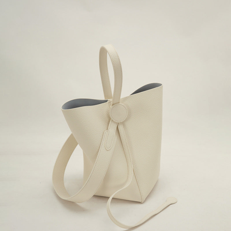 Women's Genuine Leather Shoulder Bucket Tote Bags (3 Piece Set)