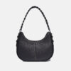 Women's Minimal Genuine Leather Baguette Bags with Braided Strap