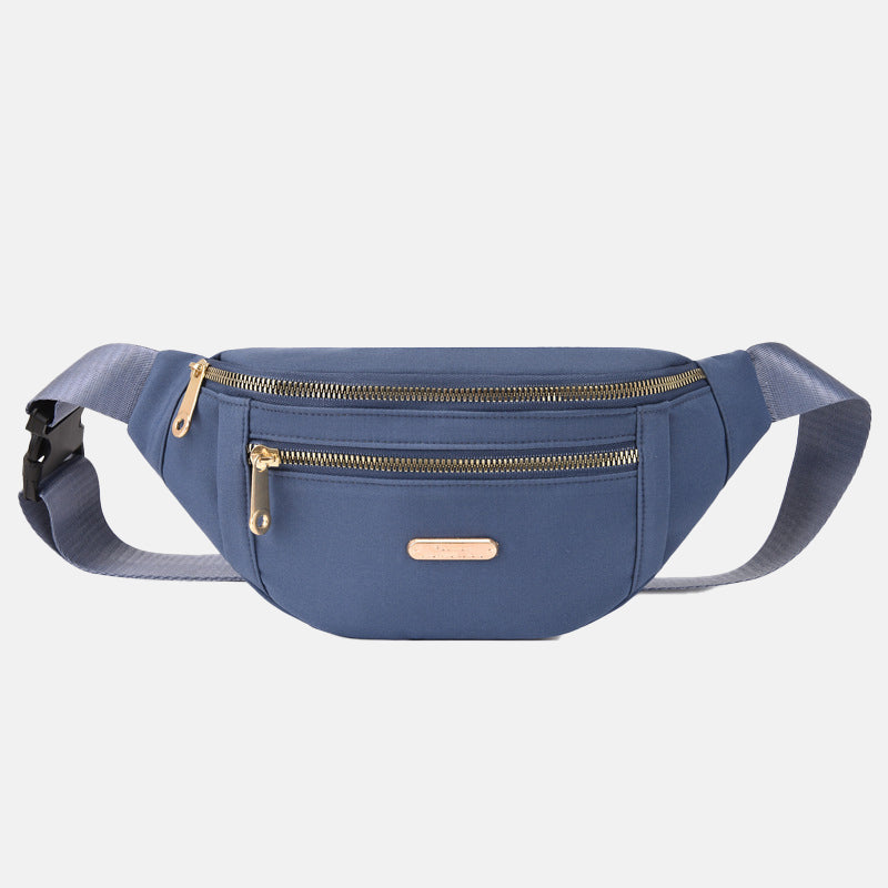 Women's Double Zippers Waist Fanny Packs in Polyester