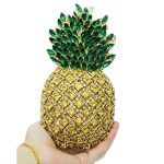 Handgefertigte Damen Ananas Abend Clutch mit Strasssteinen