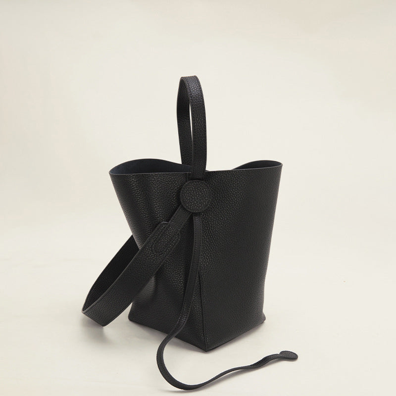Women's Genuine Leather Shoulder Bucket Tote Bags (3 Piece Set)