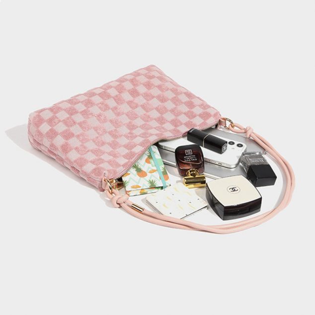 Women's Checker Hobo Baguette Bags