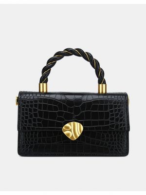 Women's Croc Print Handbags with Vrossbody Strap in Vegan Leather