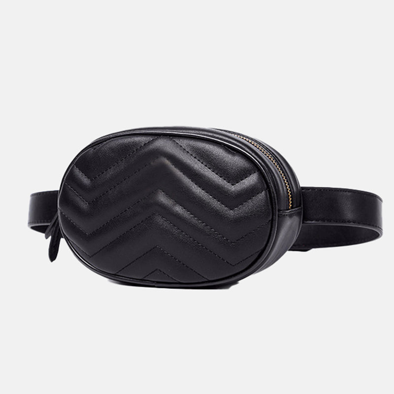 Women's Quilted Round Waist Bags Fanny Packs