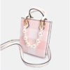 Women's Pearls Top Handle Tote Bags with Shoulder Strap