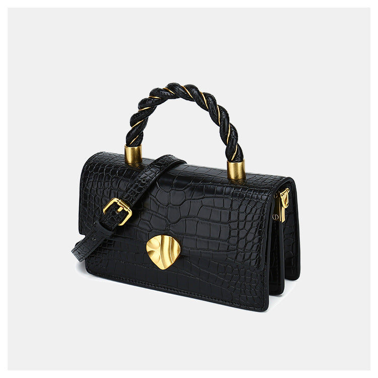 Women's Croc Print Handbags with Vrossbody Strap in Vegan Leather