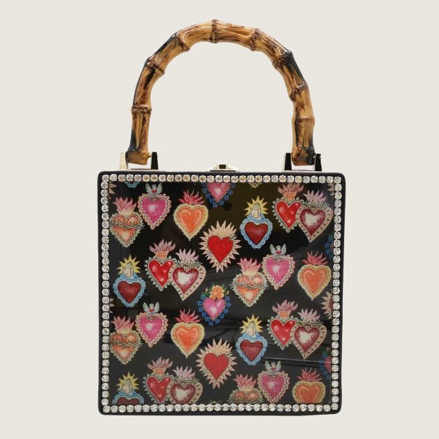 Women's Bamboo Top Handle Artwork Cutch