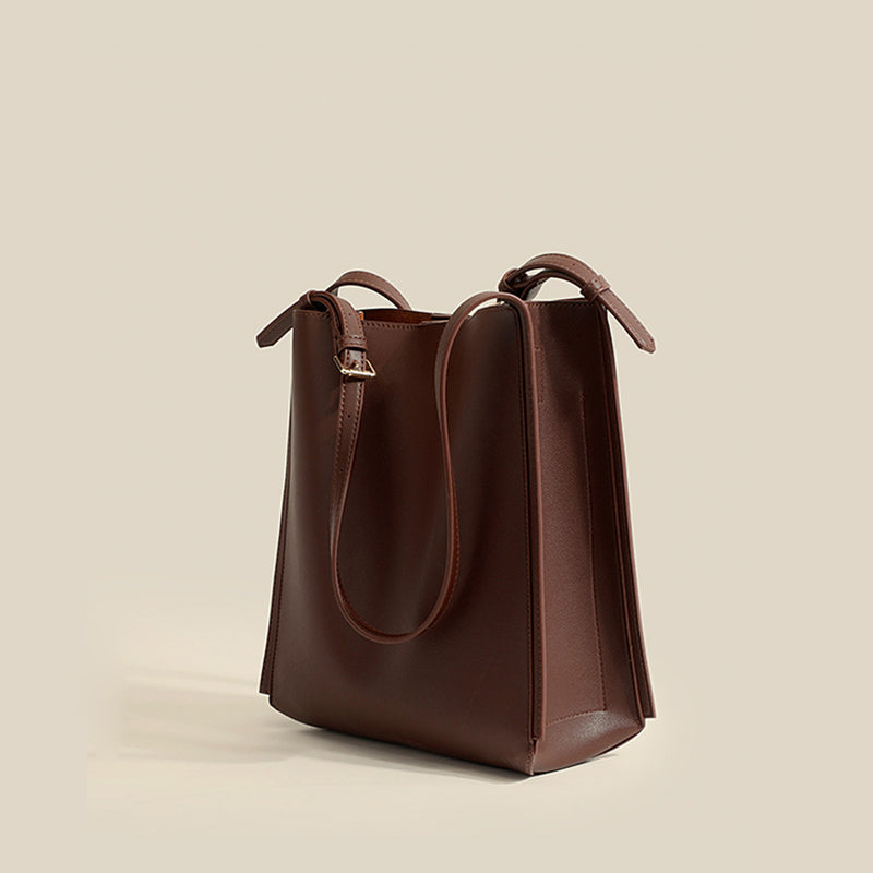 Women's Large Capacity Genuine Leather Boston Tote Bag - ROMY TISA