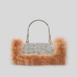Women's Furry Rhionestones Evening Clutch Bags